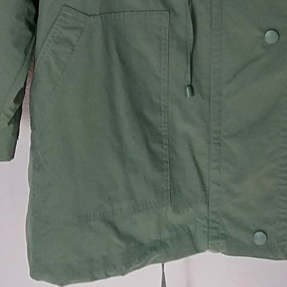 Woman Within Sage Green Hooded Quilt Lined Taslon Anorak/Parka - Picture 11 of 11